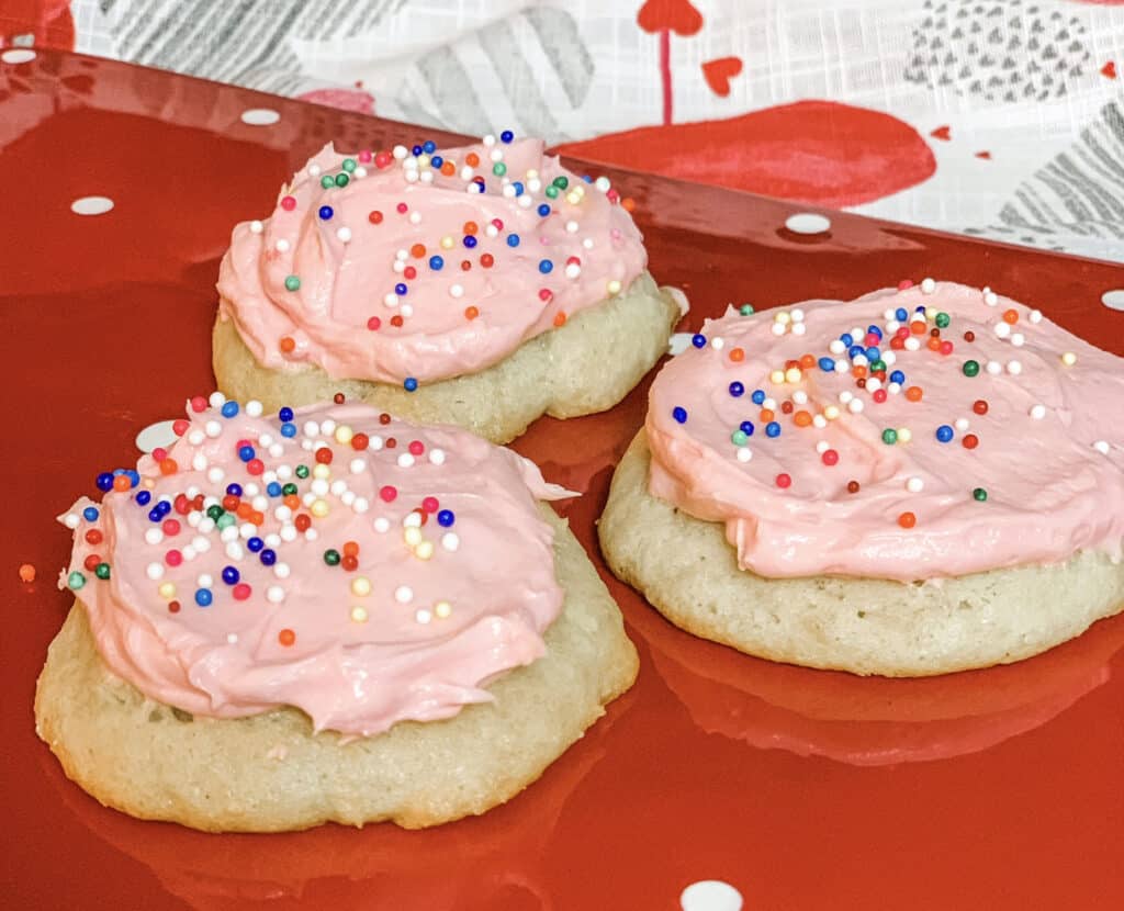 Gluten Free Frosted Sugar Cookies wit Sprinkles