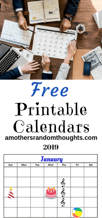 Free Printable Calendars for 2019 and Beyond. #yearly #monthly #monthataglance #weekly