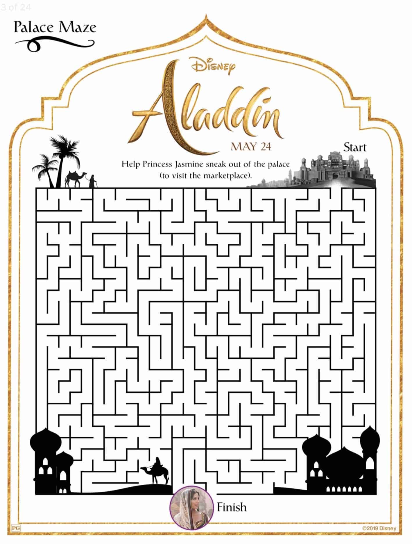 Disney Aladdin Activity Sheet MAze