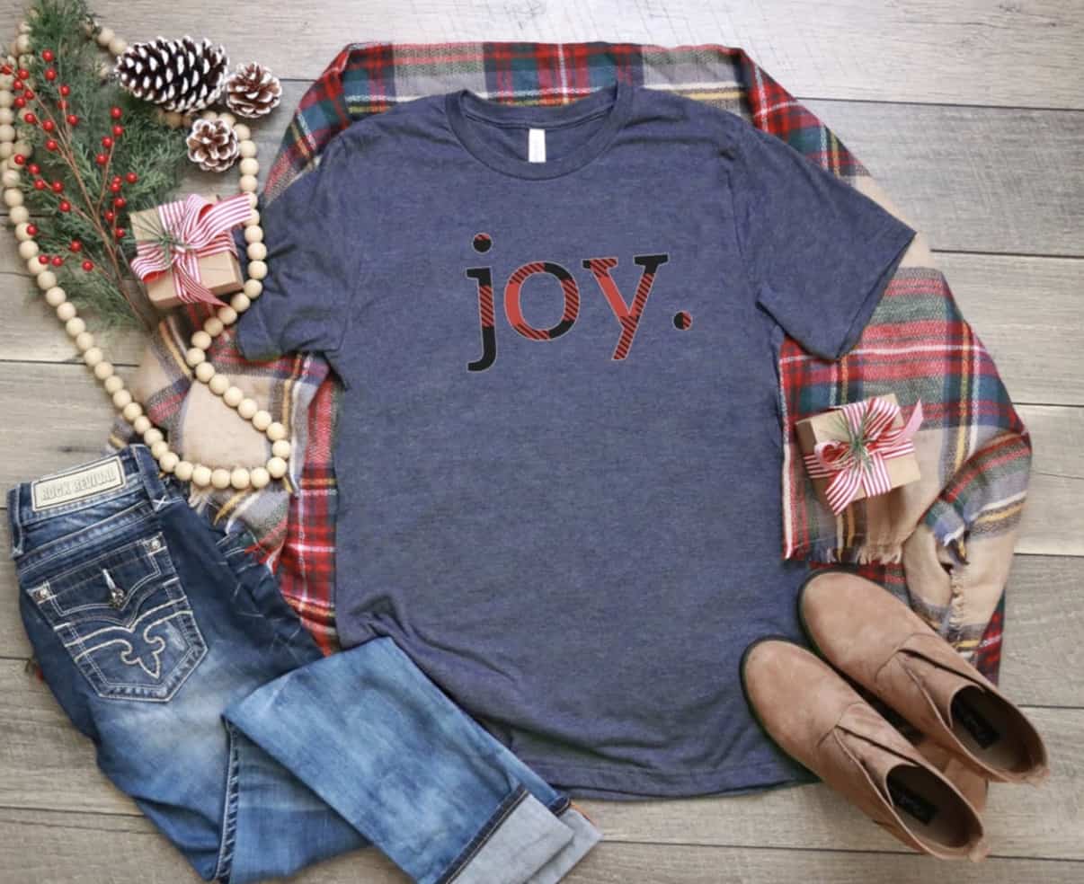 Joy t-shirt for Christmas
