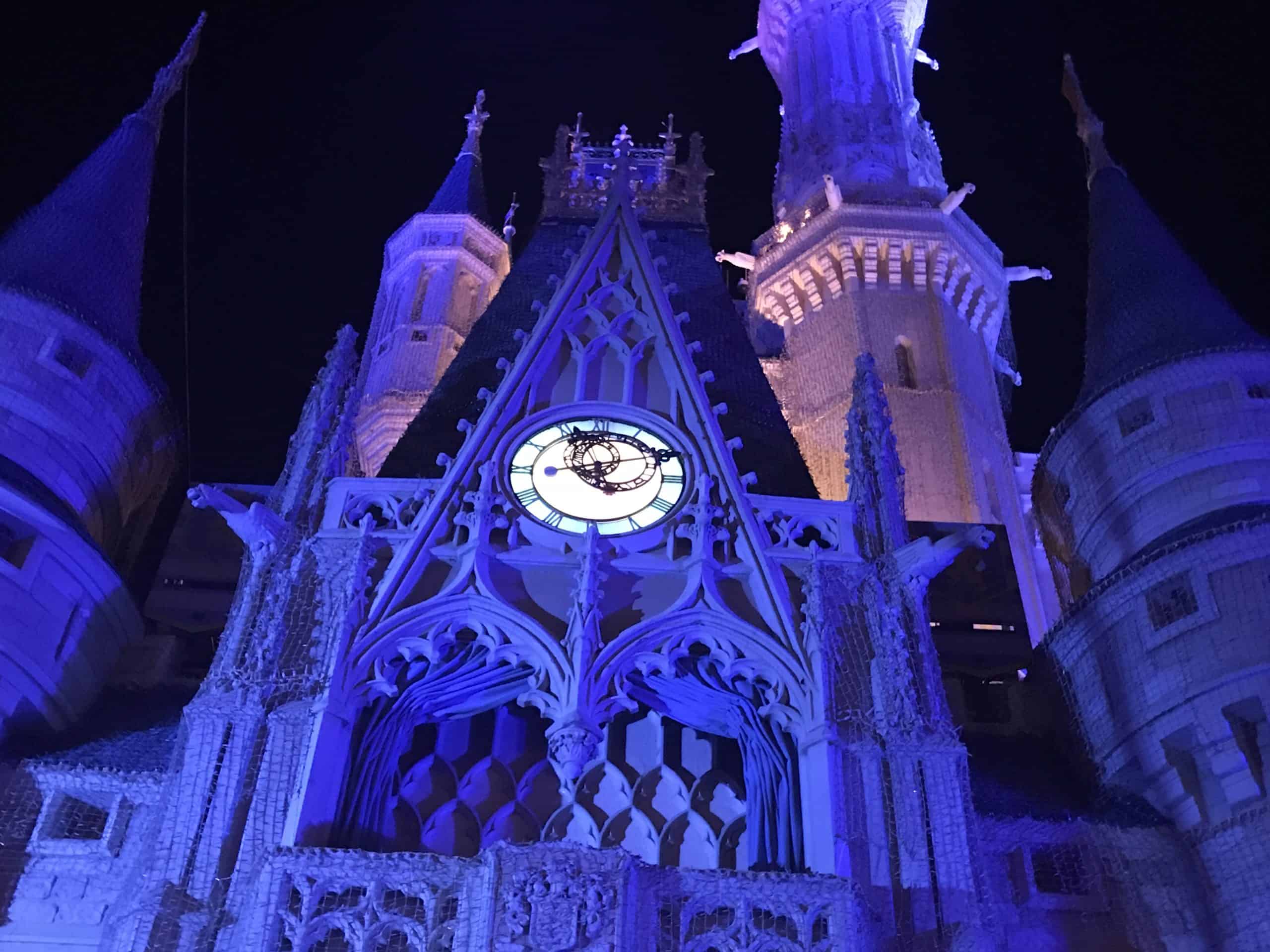 Disney castle at night clock