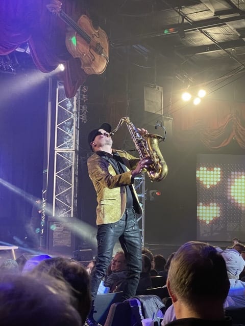 Man playing a saxophone