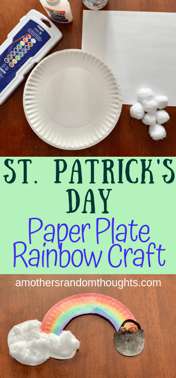 St. Patrick's Day Rainbow Craft using a paper plate