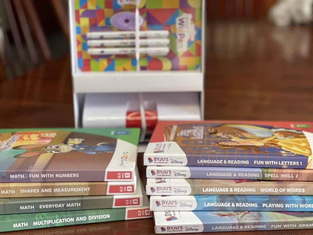 Workbooks for BYJU's learning featuring Disney