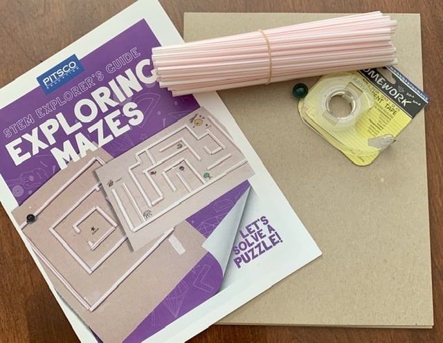 Expliring Mazes Science Kit by Pitsco and components