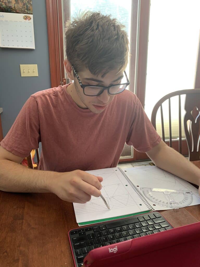 CTCMath boy learning geometry for high school