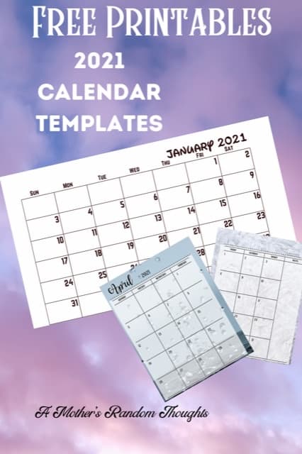 Free 2021 Calendar templates download printables