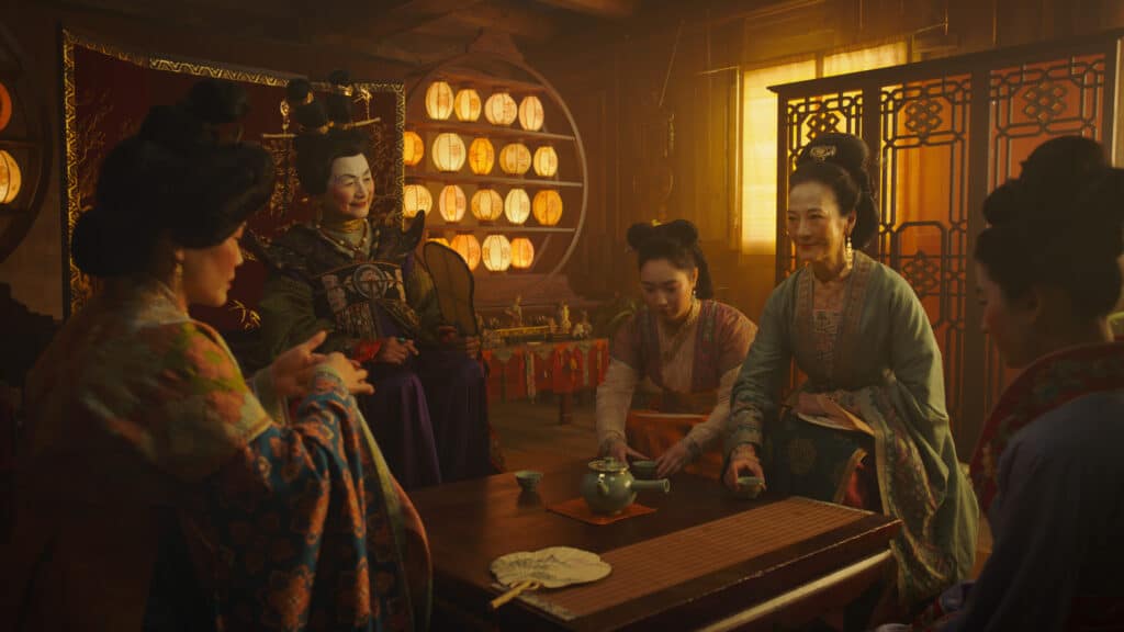 Disney Mulan in a tea room