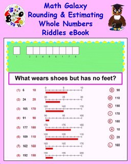 math galaxy cover of workbook rounding & estimating whole numbers riddle book