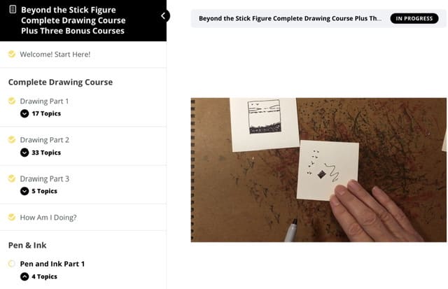 Screenshot of Beyond the Stick Figure Art School lesson