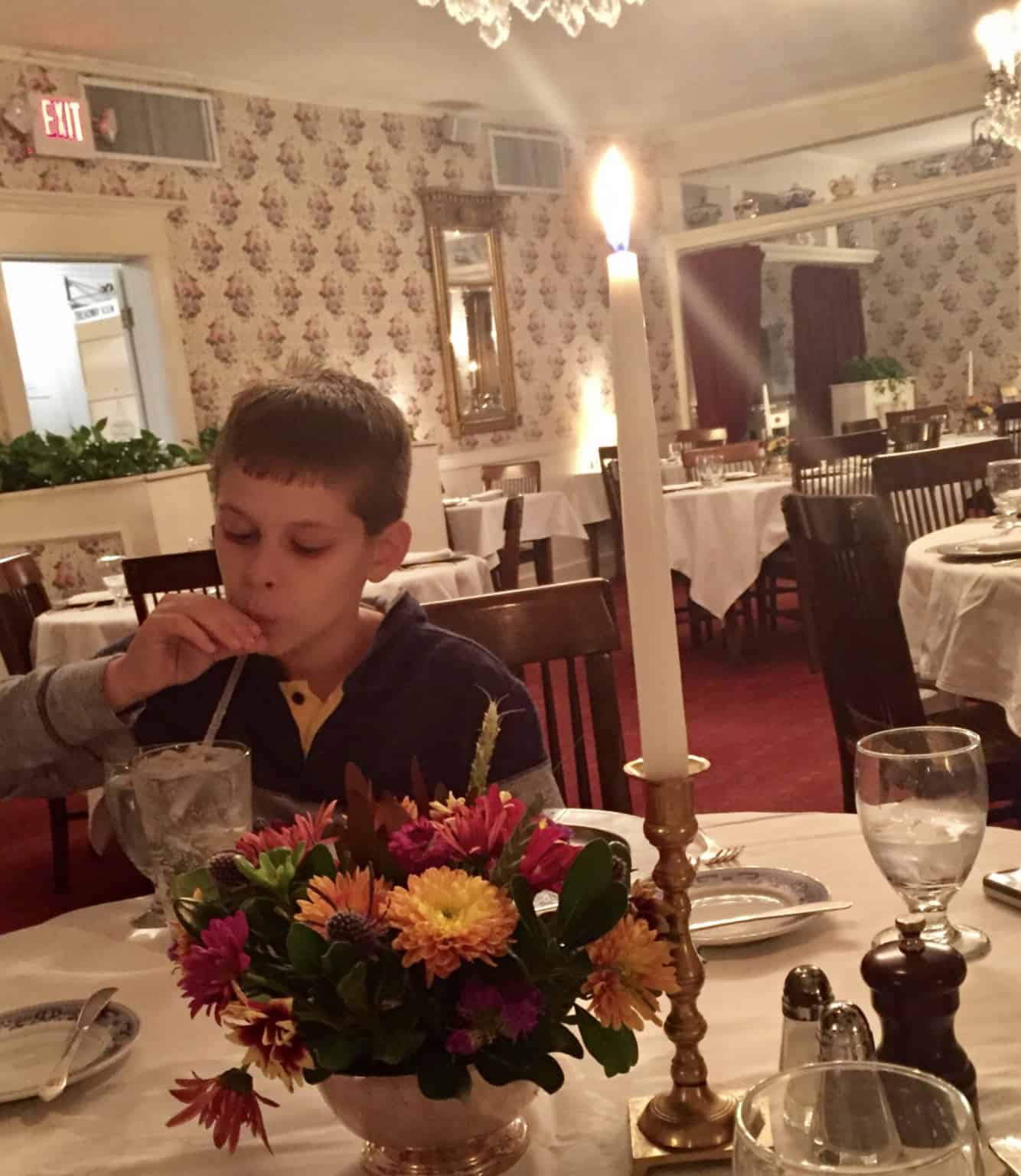 Dining out in a fancy resaurant with autism