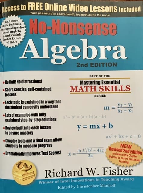 No-Nonsense Algebra for homeschooling math