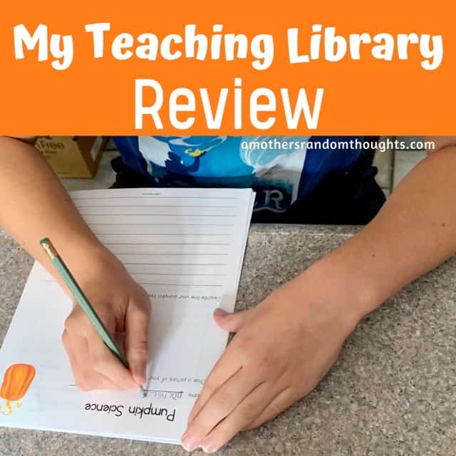My Teaching Library Review homeschool printable teaching resource boy filling in pumpkin science paperwork