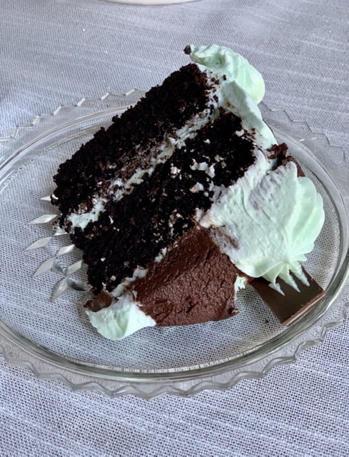 gluten-free mint chocolate andes cake