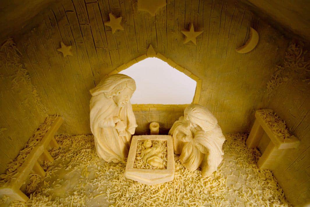 Nativity Set handcarved out of Cheddar Cheese