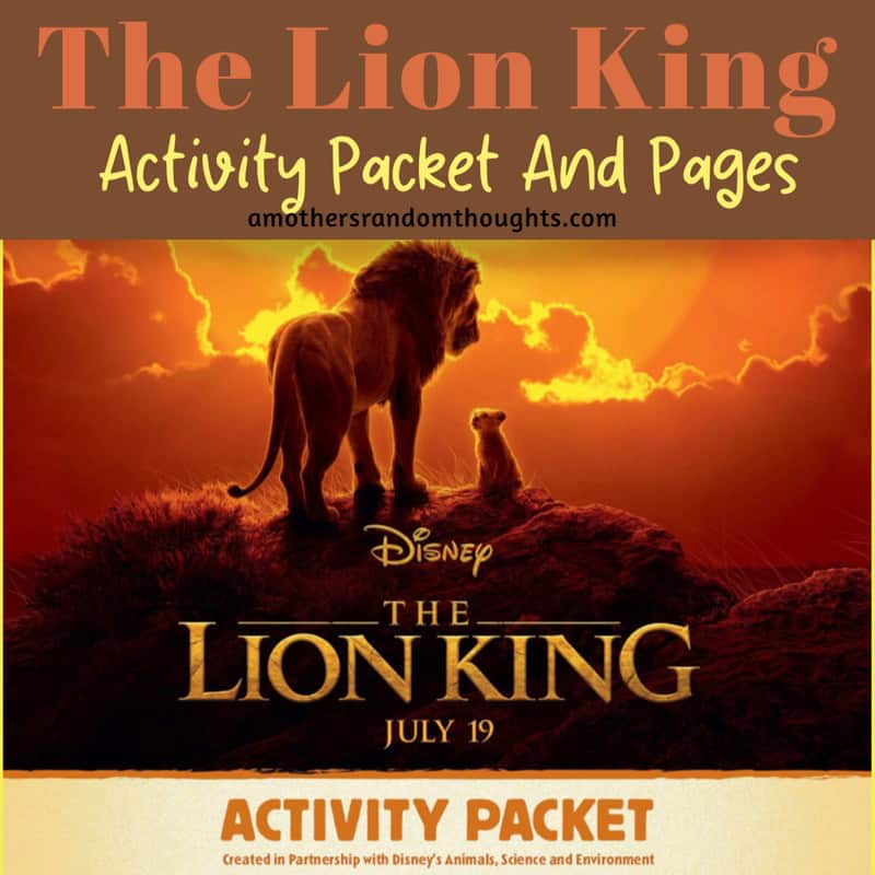 The Lion King Activity Packet and Pages