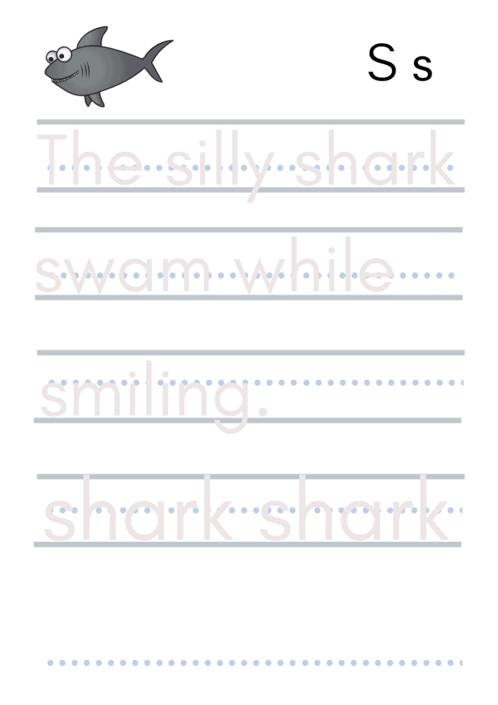 Letter S Shark Printable