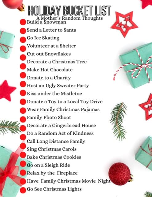 December Christmas Bucket List Ideas & Activities - A Mother's Random ...