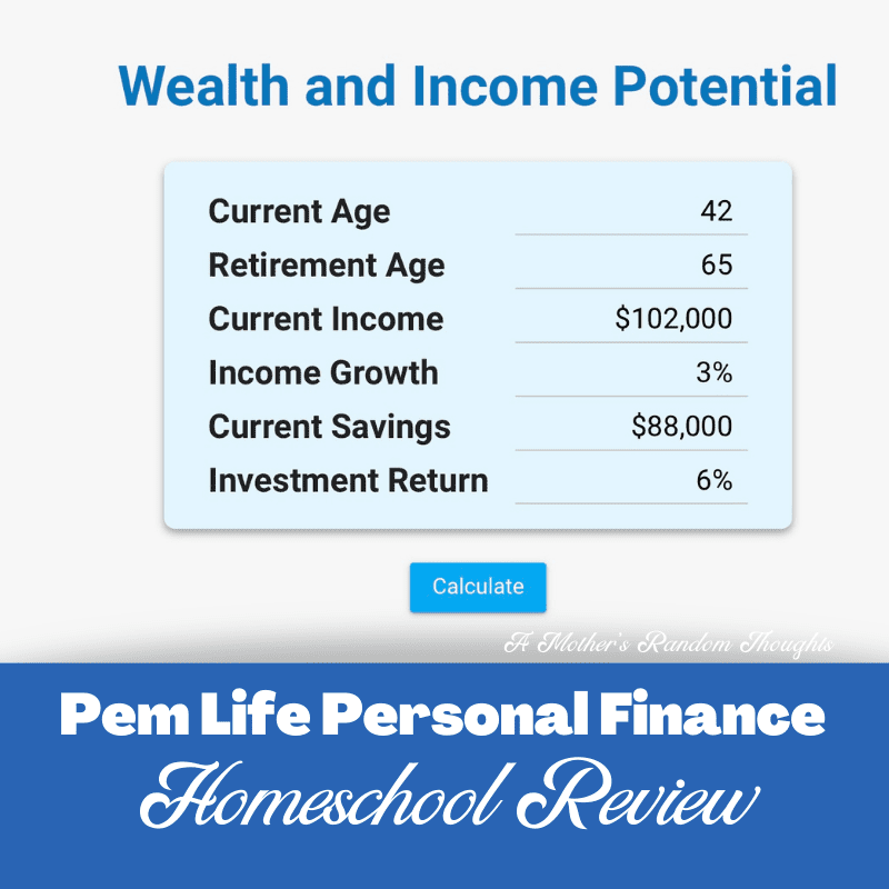 Pem Life Personal Finance course for the homeschooler