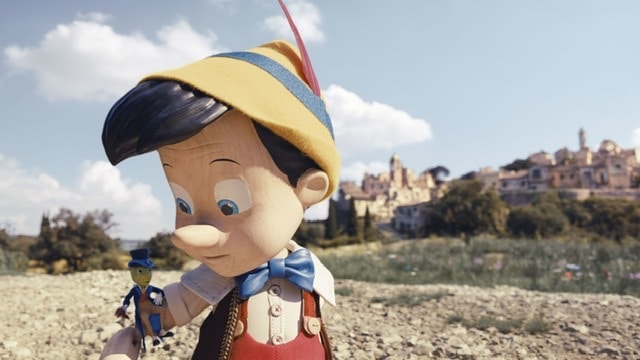 Pinocchio and Jiminy Cricket in the 2022 Live Action Pinocchio