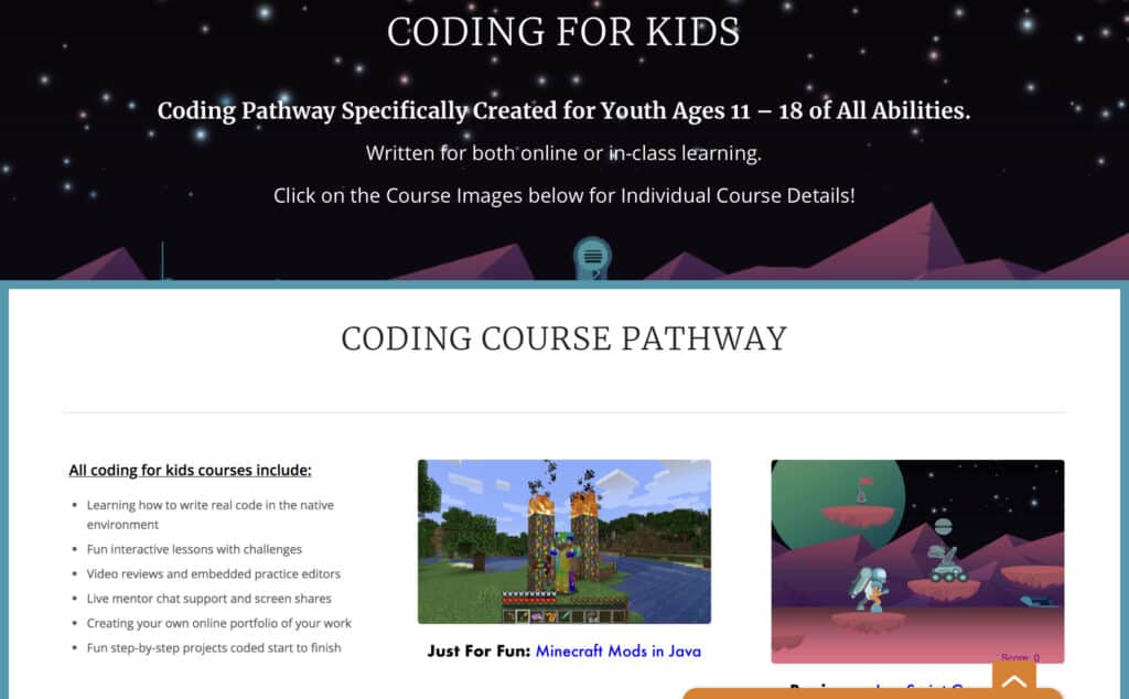Coding for kids pathway for homeschool computer course