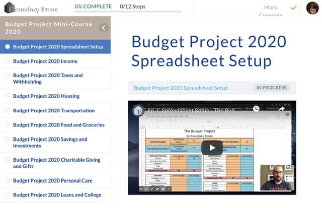 Budget Project Mini-Course from Boundary STone