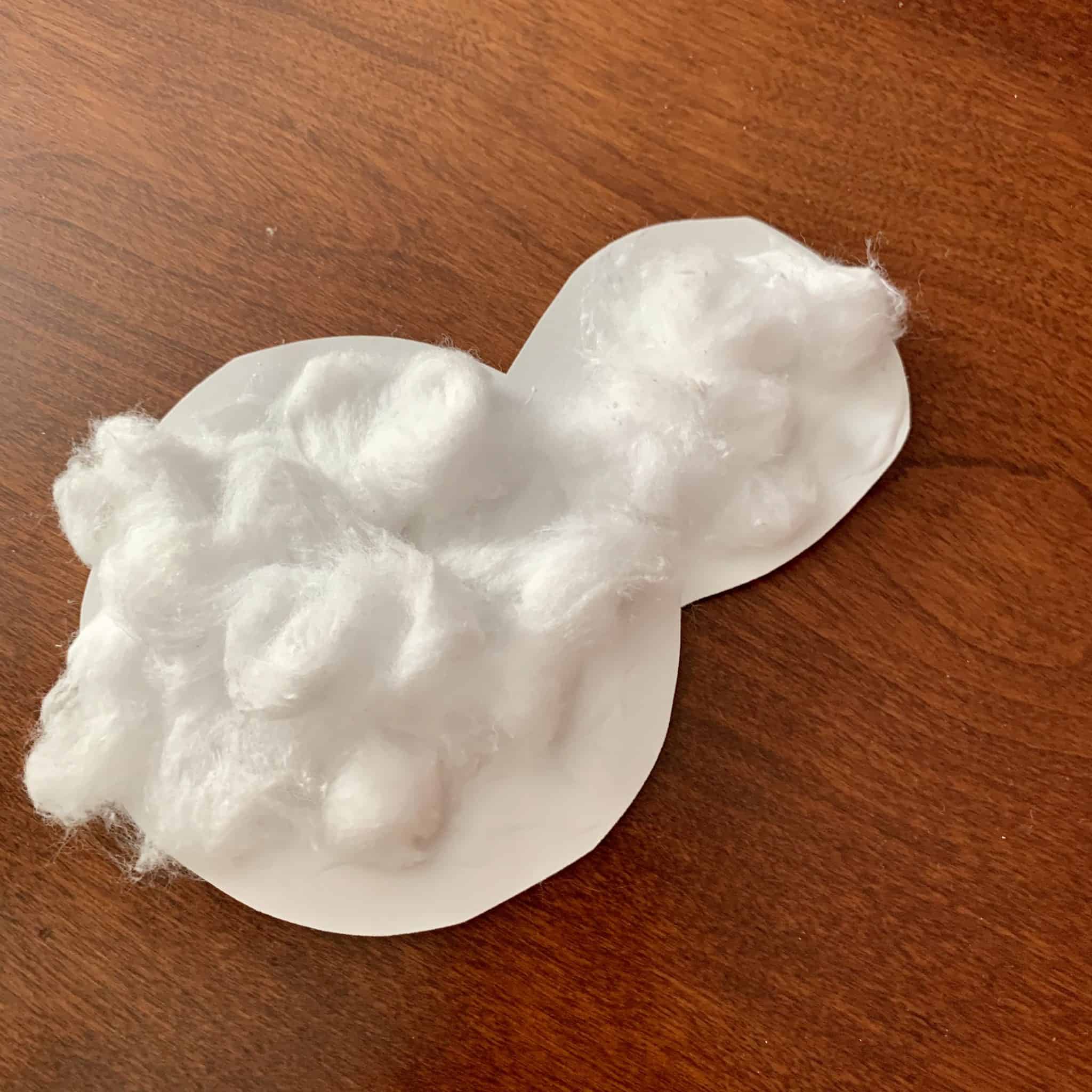 Making a cotton ball cloud
