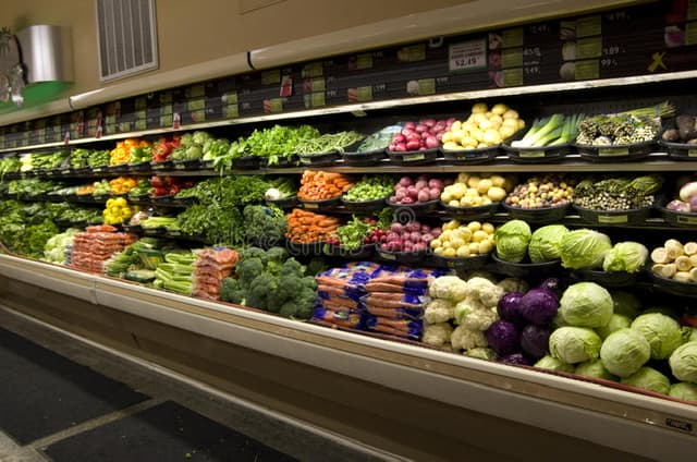 Produce in the grocery store