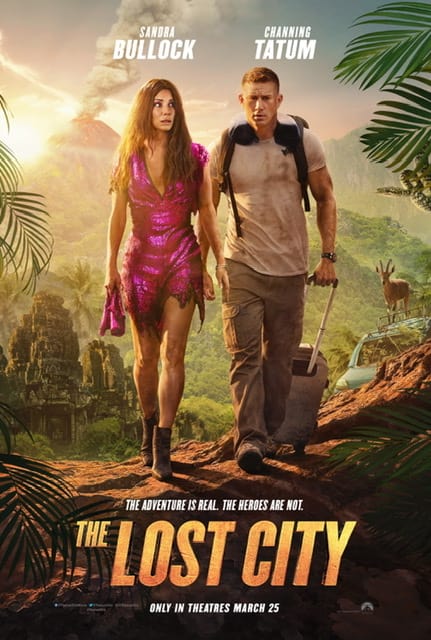 The Lost City movie poster opening March 25, 2022
