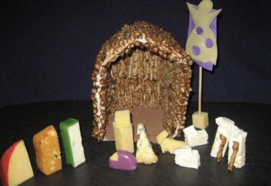 Nativity Scene made out of cheese