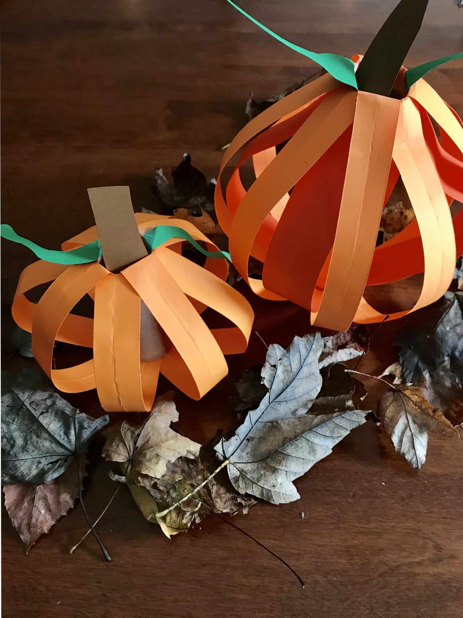 Making Fall Pumpkins from Paper Towel Rolls