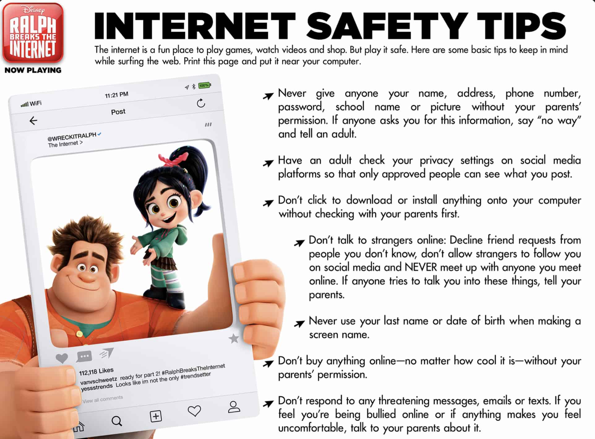 Internet Safety Tips from Disney's Ralph Breaks the Internet
