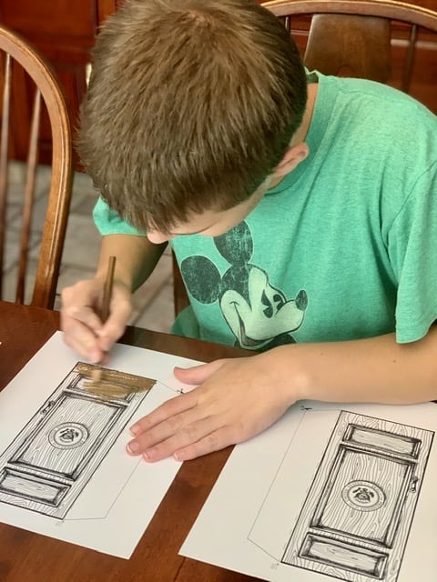 Boy coloring