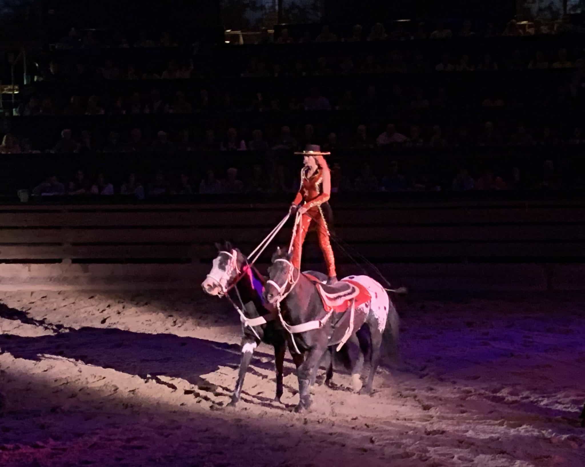 Trick Riding on Horses at Dolly Parton's Stampede