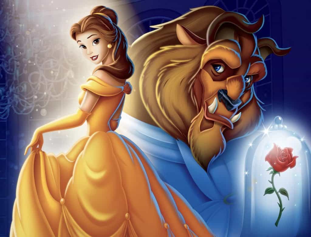 Beauty and the Beast with Red Rose