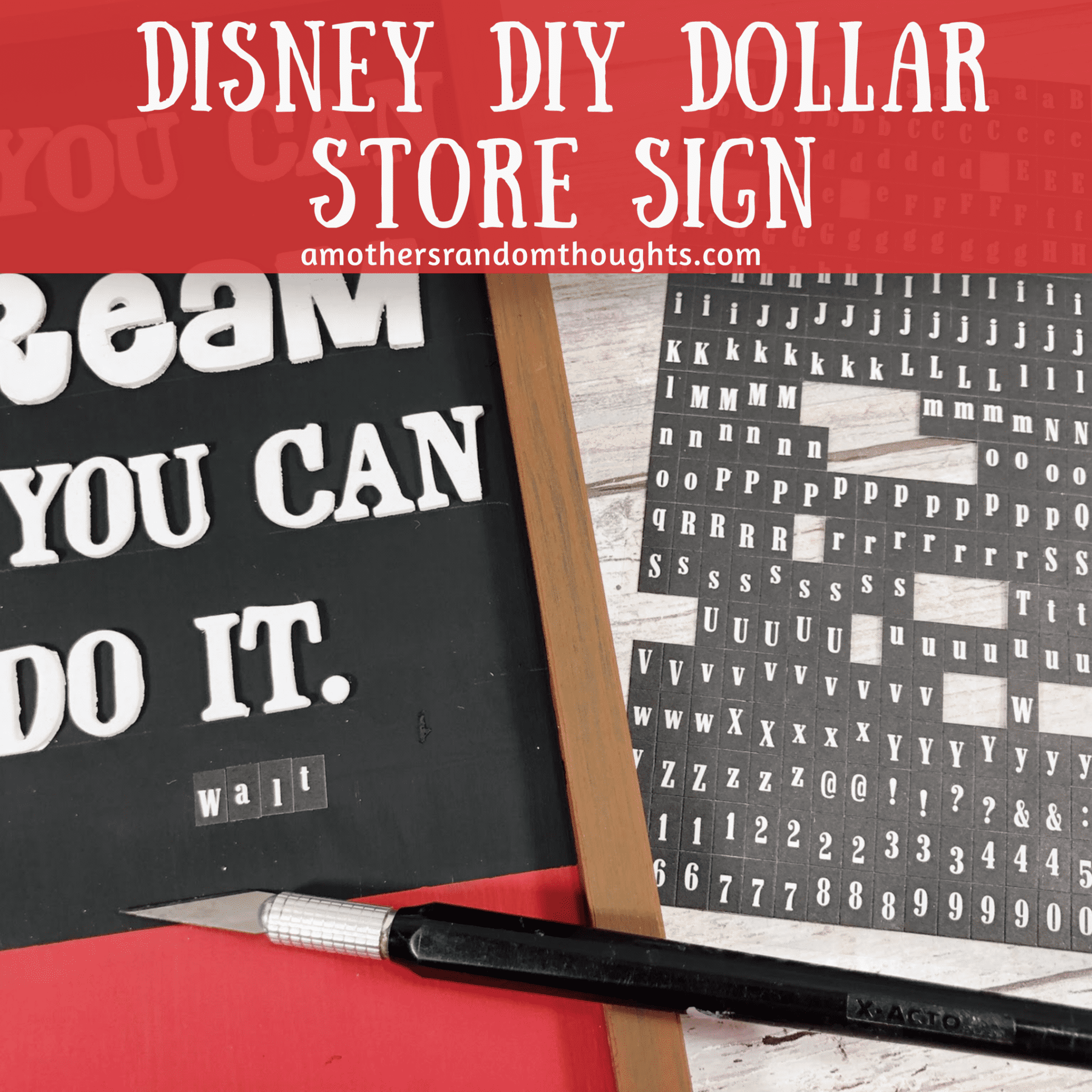 Disney DIY Dollar Store Sign