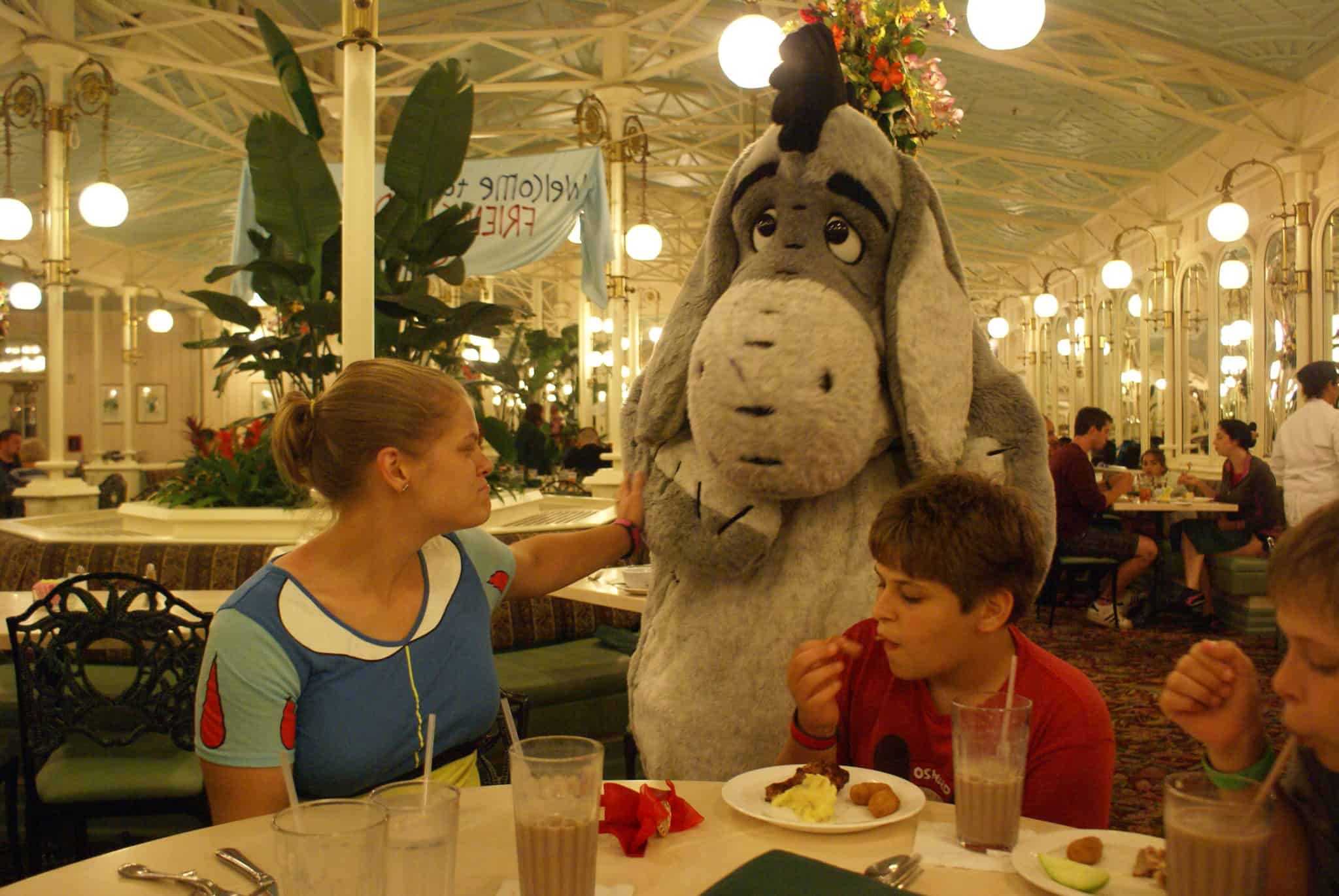 Dinner at Magic Kingdom's Crystal Palace with Winnie--the-Pooh and friends Eeyore