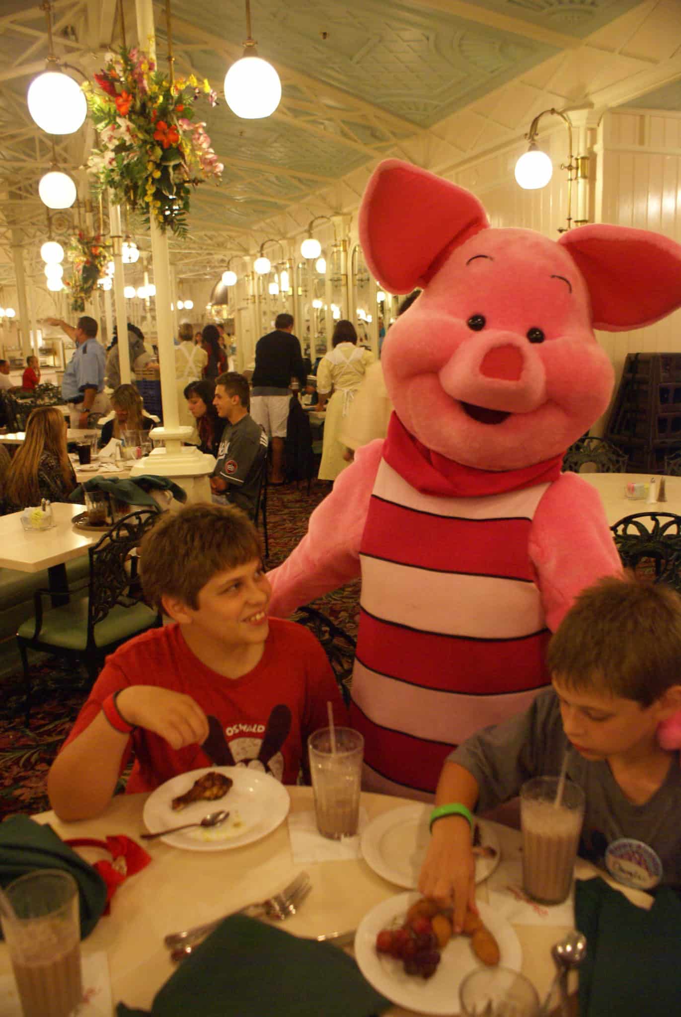 Dinner at Magic Kingdom's Crystal Palace with Pooh and Friends Piglet