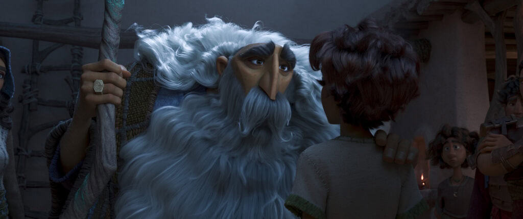 Samuel anointing David in the animated film, David by Angel Studios