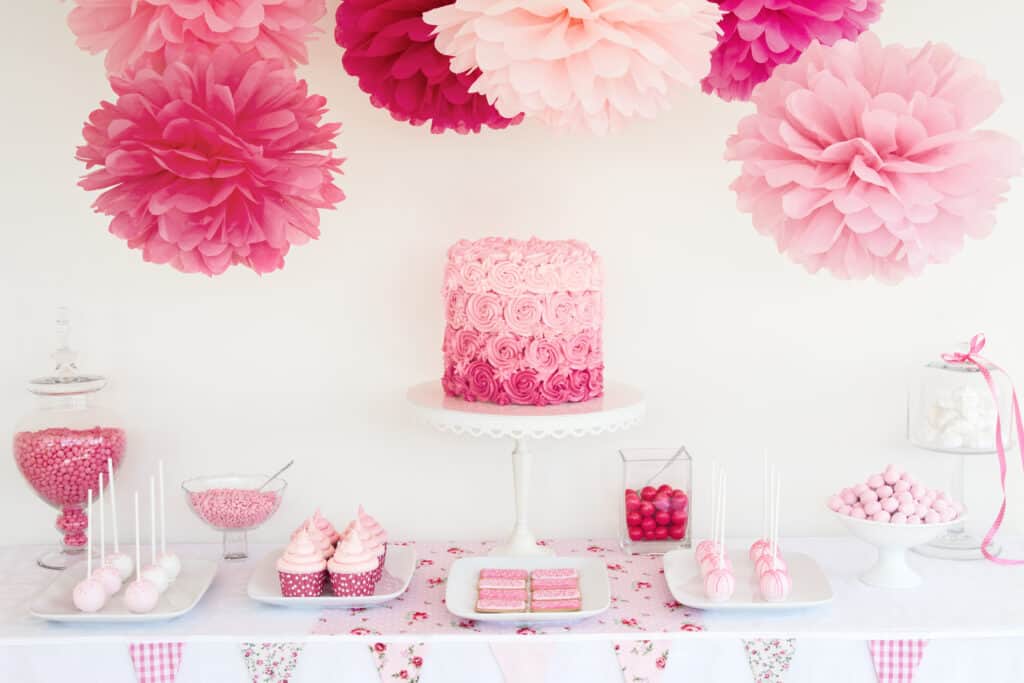 Pink dessert bar