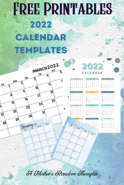 Free Printables 2022 Calendar Templates