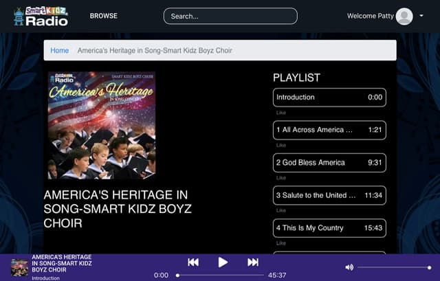 Americas Heritage Screenshot from Smart Kidz Radio