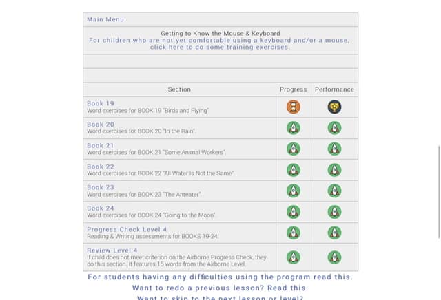 Screan shot of ASD Reading Dashboard