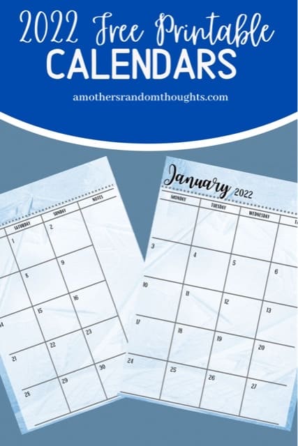2022 free printable calendars