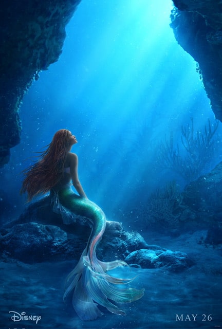 The Little Mermaid under the water movie poster.
