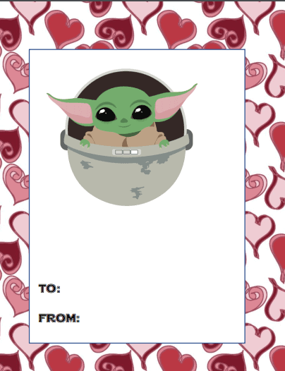 Baby Yoda Star Wars Valentine