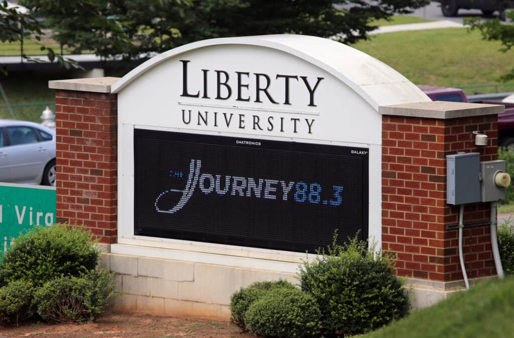 Liberty University sign