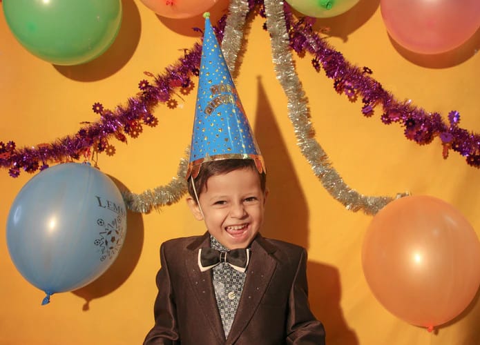 Birthday Boy with balloons