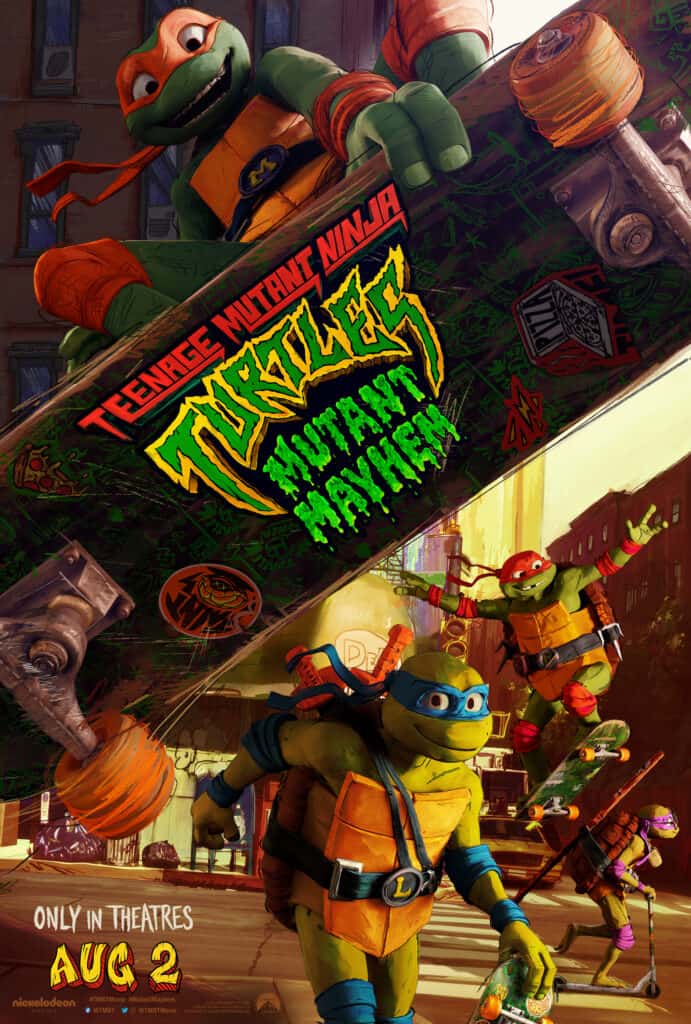 Teenage Mutant Ninja Turtles Mutant Mayhem Poster for the movie released on August 2, 2023